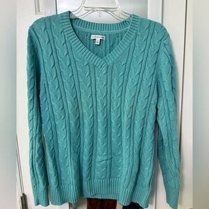 Turquoise Cable Sweater